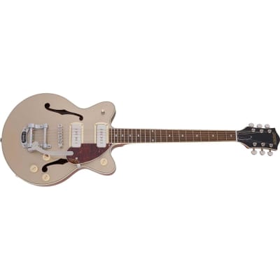Gretsch G2655T-P90 Streamliner Collection Center Block Jr. Double-Cut P90 Electric Guitar with Bigsby, Two-Tone Sahara Metallic and Vintage Mahogany S image 4