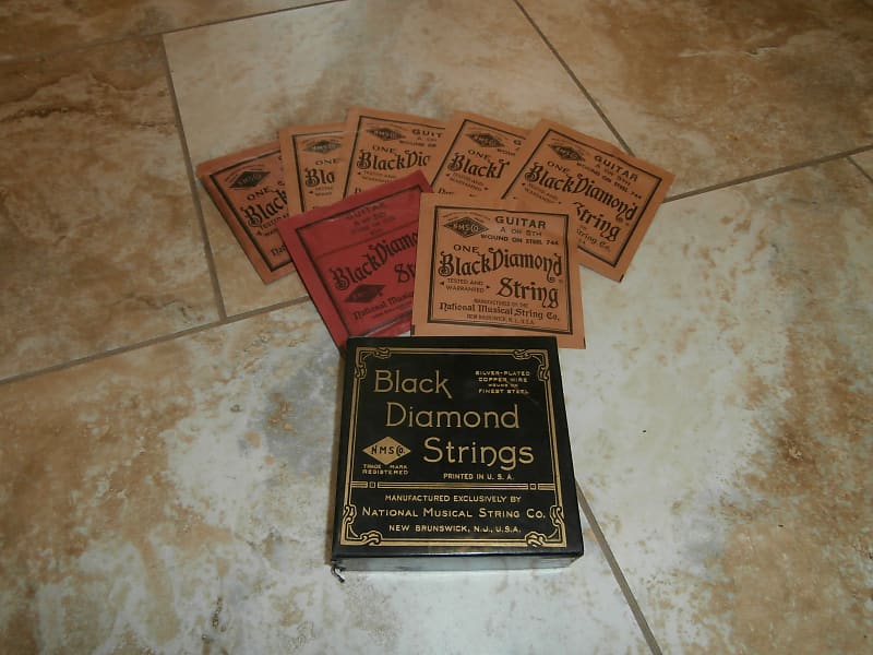 Vintage 1940's/1950's Black Diamond Guitar A-String Box w/ | Reverb