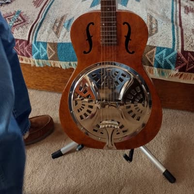 Dobro Hound Dog Round Neck Resonator Guitar Vintage Brown 2000s - Satin for sale