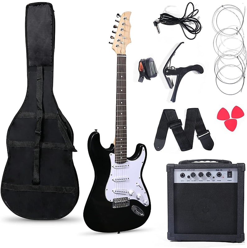 39 Inch Electric Guitar Starter Kit for Teenager and Adult; Full-size Beginner Guitar with 10 W Amplifier image 1