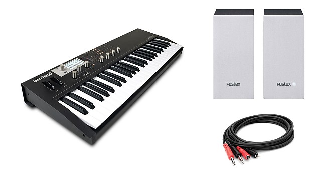 Waldorf Black Blofeld Keyboard w/ Fostex PM0.1 Practice Speakers & Cable image 1