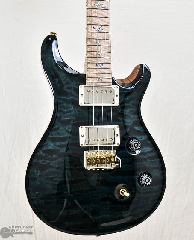PRS Guitars Wood Library Custom 24 Fatback Quilt - Teal Black 10 Top image 1