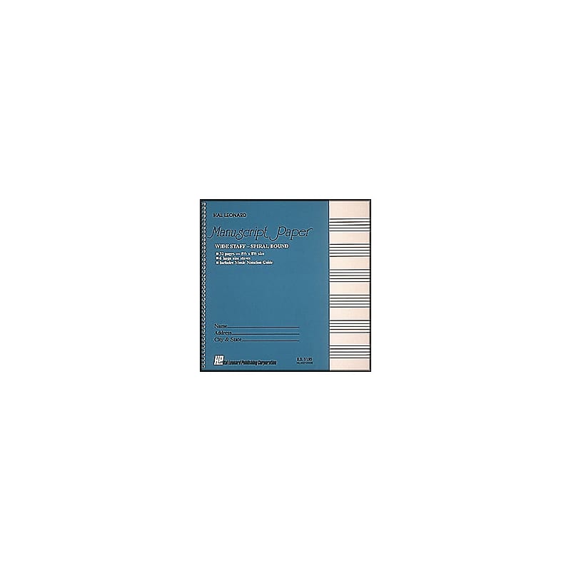 Hal Leonard Wide Staff Spiral Bound Manuscript Paper | Reverb