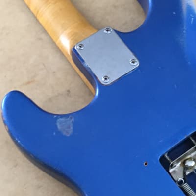 Custom Vintage ST60s Strat Style Lake Placid Blue Over Red Guitar Body Heavy Relic 4.3 Lb image 22