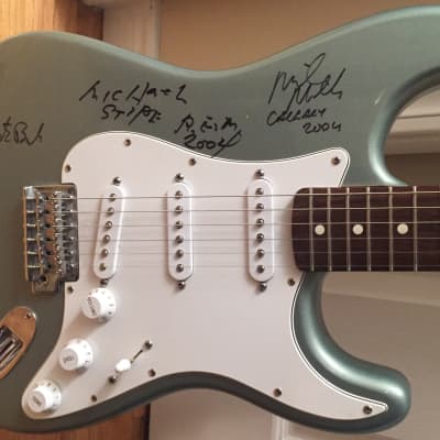 R.E.M. Signed Autographed Fender Standard Stratocaster Electric Guitar image 1