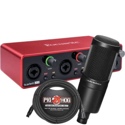 Focusrite Scarlett Solo G2, Pair of Fostex T50RP Headphones