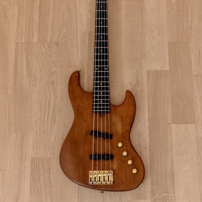Moon JJ-5 Jazz Bass Five String Mahogany Body w/ Bartolini Pickups, Gold Hardware, Case image 2
