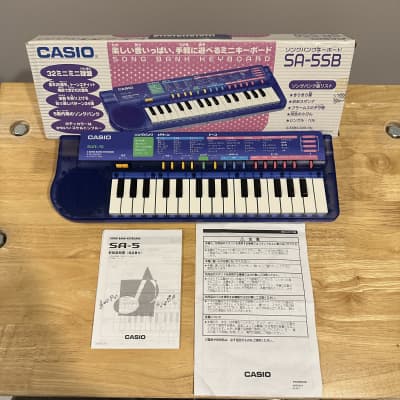 Casio SA-5SB Rare Blue Translucent Vintage Japanese Domestic 1991 Mini Sample Based Synth Keyboard IOB