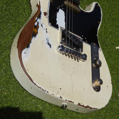 DY Guitars Rick Parfitt / Status Quo tribute white relic tele body PRE-BUILD ORDER image 3