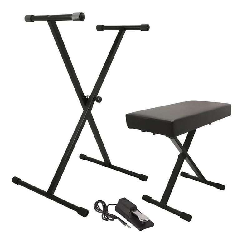 On-Stage KPK6550 Keyboard Stand and Bench Pack with KSP100 Sustain Pedal image 1