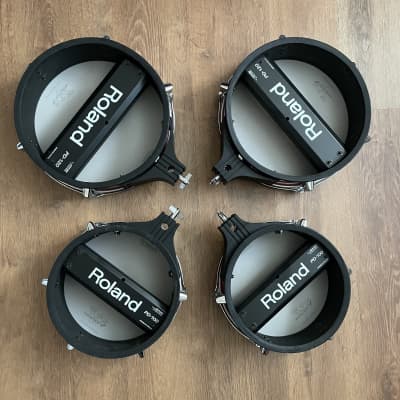 (2) Roland PD-120 & (2) PD-100 Drum Mesh Pads - Red image 2
