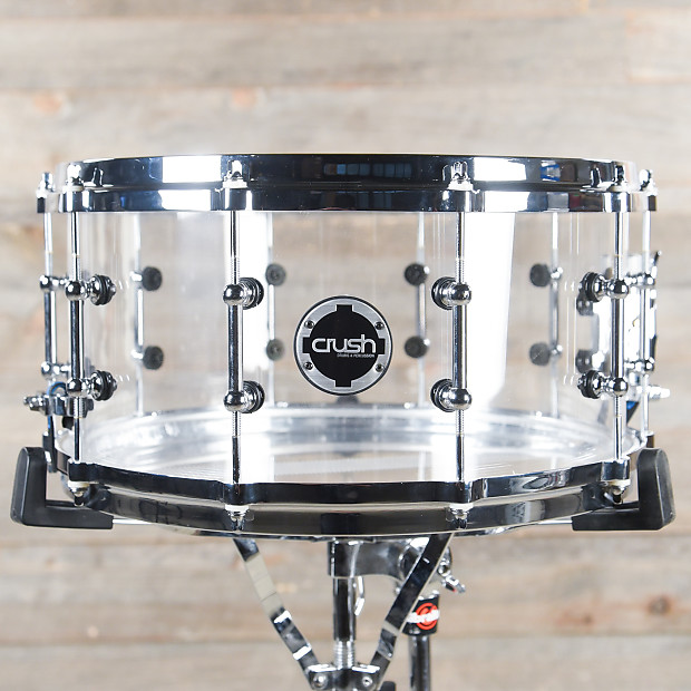 Crush 7x14 Acrylic Snare Drum Clear USED