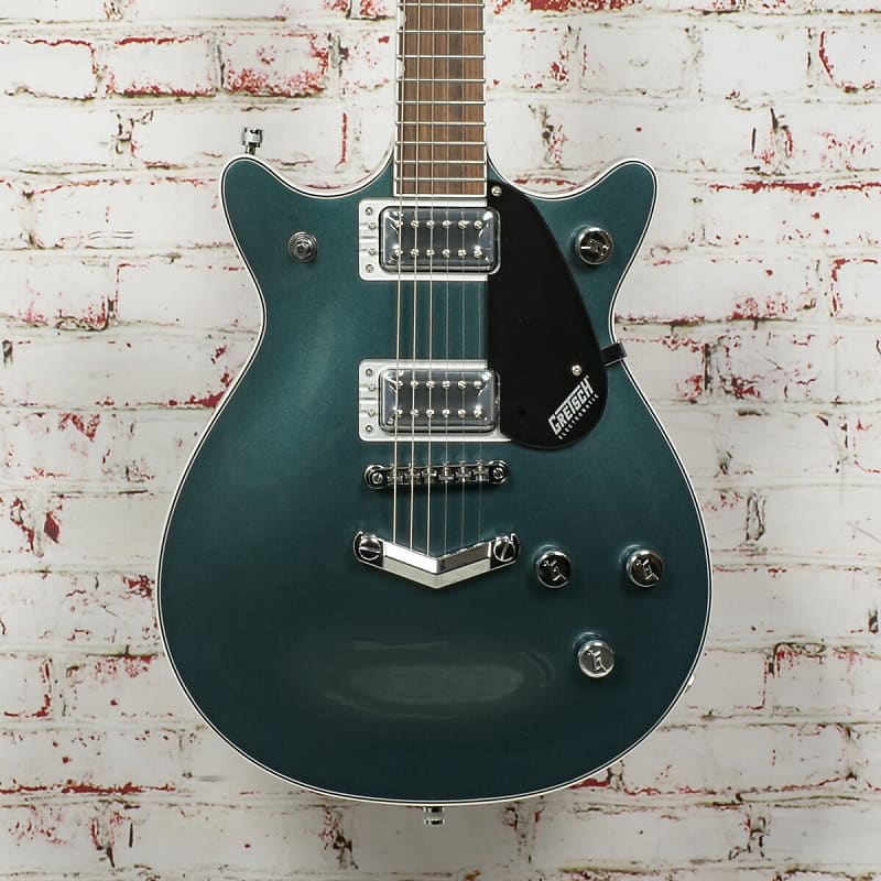 Gretsch G5222 Electromatic® Double Jet™ BT with V-Stoptail Electric Guitar,  Laurel Fingerboard, Jade Grey Metallic | Reverb