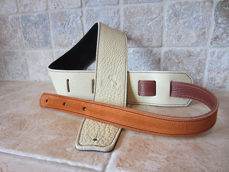 Italia Leather Straps 2.5 INCH WIDE VINTAGE LEATHER GUITAR STRAP