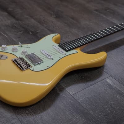 AIO S4 Left-Handed Electric Guitar - Buttercream (Mint Pickguard) image 5