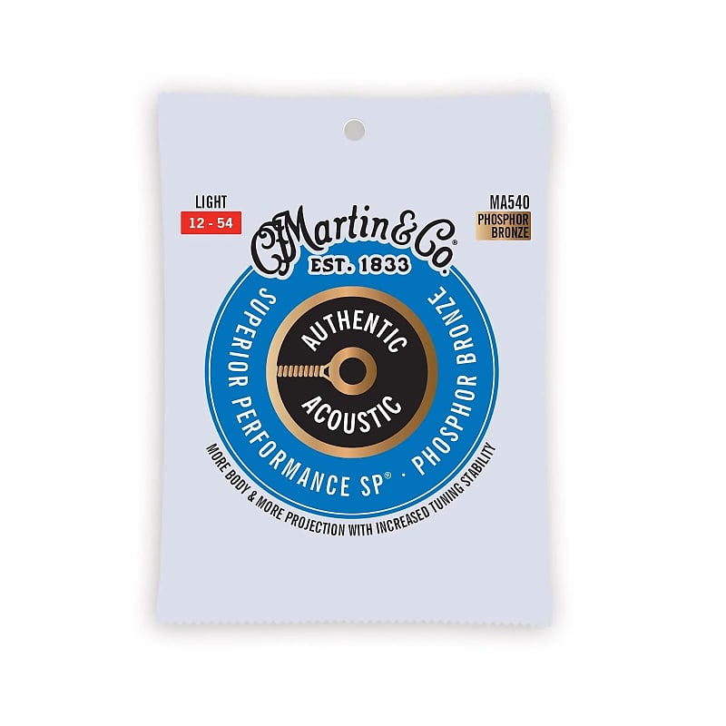 Martin MA535PK3 Authentic Superior Performance Phosphor Bronze Acoustic Guitar Strings - .011-.052 Custom Light (3-pack)