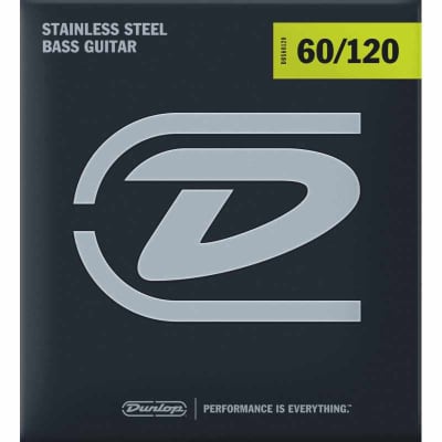 Dunlop DBS60120 Stainless Steel Drop B Bass Strings 60 120 Reverb