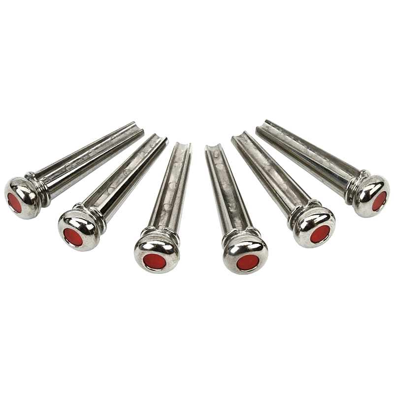 18APP0007 Chevilles Liquid Metal Chrome/Red Inlay (lot de 6) Martin Strings image 1
