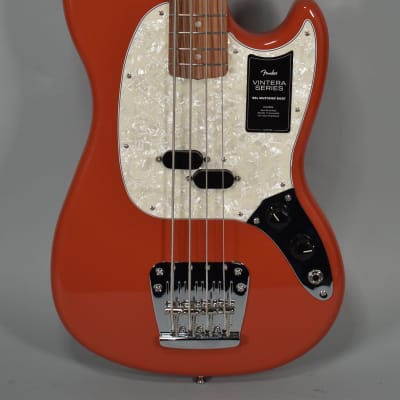 2022 Fender Vintera '60s Mustang Bass Fiesta Red Finish w/Gig Bag image 2