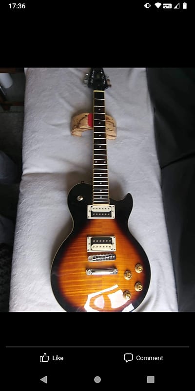 Aria Pro II PE-DLX Singlecut 90's Guitar -in Vintage Sunburst