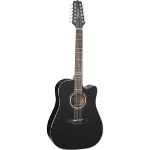 Takamine GD30CE-12 BLK G30 Series 12-String Dreadnought Cutaway Acoustic/Electric Guitar Gloss Black