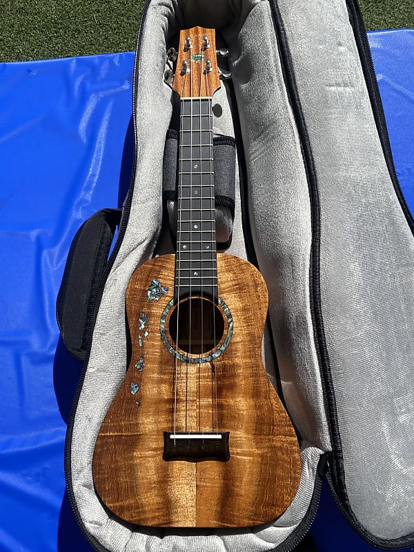 Island Ukulele of Kauai Custom Hand built Koa Ukulele with abalone 2022