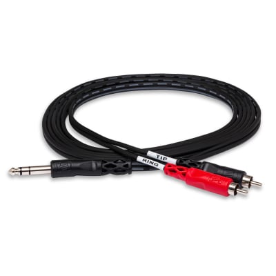 Hosa TRS-202 Stereo 1/4 Inch - Two RCA Cable-2m image 1