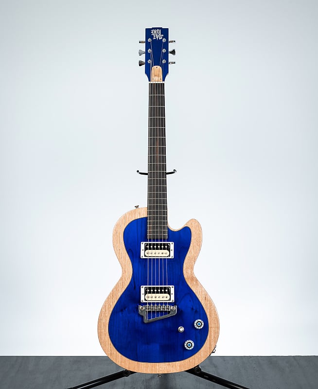 Dirty Elvis Blue Cutaway Electric Guitar - Australian handcrafted guitar w/ case image 1