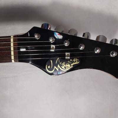 Memphis Vintage Rare "Strat" Style Electric Guitar 1980s - Black image 8