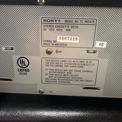 Sony TC-WE475 Stereo Cassette Deck image 9