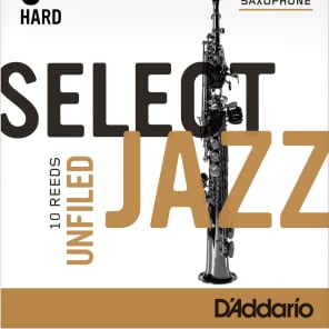 Rico RRS10SSX3H Select Jazz Soprano Saxophone Reeds, Unfiled - Strength 3 Hard (10-Pack)