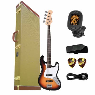 Artist AJB Sunburst Bass Guitar w/ Accessories & Tweed Hard Case for sale