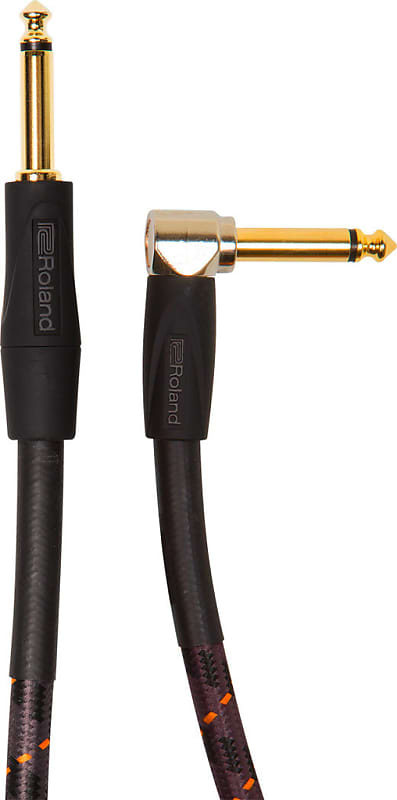 Roland RIC-G10A Gold Series Straight to Angle Instrument Cable - 10 ft. image 1