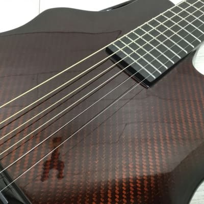 Emerald X-20 Carbon Fiber Acoustic Electric Guitar - Red CF / Normal Radius image 4