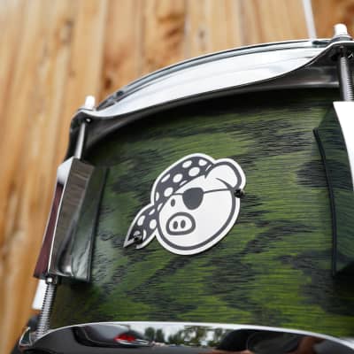 Pork Pie 13'' Dark Green Oak / Maple shell with ring's 5.5 x 13" Snare Drum (2022) image 2