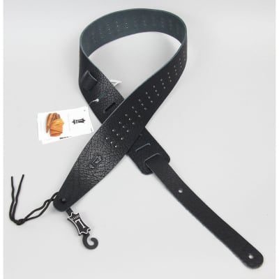 Levy's MVR317COL-BLK Guitar Strap | Leather Pebbled Texture image 1