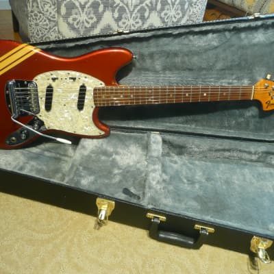 Fender Mustang Guitar with Rosewood Fretboard 1969 - 1973 Competition Red image 1