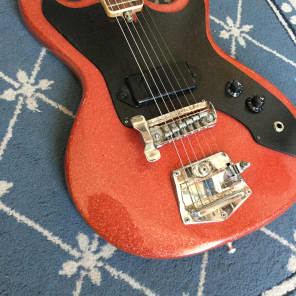 Telestar Electric Guitar 1960's Red Sparkle image 3
