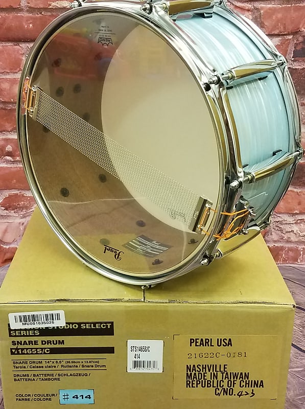 Pearl Session Studio Select Ice Blue Oyster 14x6.5 Snare Drum Mahogany Shell, NEW Authorized Dealer