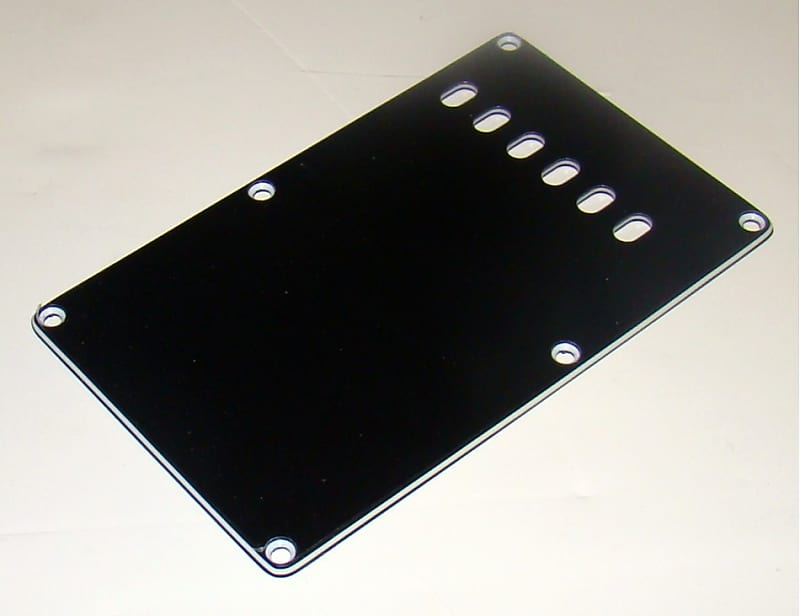 Rear Cavity Cover for Fender Stratocaster - 3 Ply Black/White/Black image 1