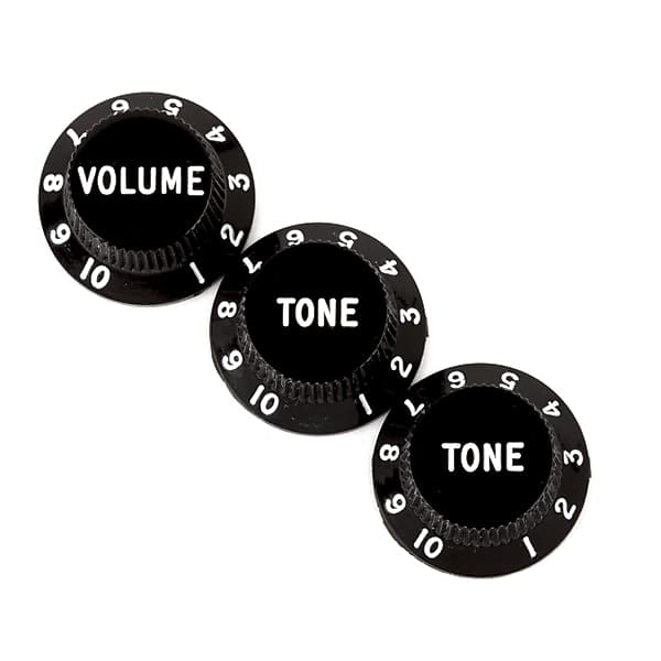 Fender Stratocaster Knobs, Black (Volume, Tone, Tone) (Set of 3) 0991365000 image 1