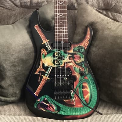 ESP Skulls & Snakes George Lynch Signature 1986 - Present - Black with Skulls & Snakes Graphic image 3