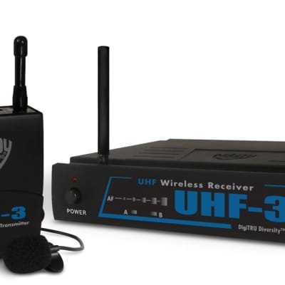 Nady UHF-3 Single Channel DigiTRU Diversity Wireless System w/ Lavalier Mic 470.55 Mhz image 4
