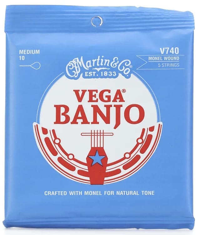 Martin V740 Vega Monel Wound Banjo Strings - .010-.023 Medium 5-string