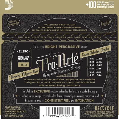 D'Addario EJ25C Pro-Arte Clear Nylon Composite Flamenco Guitar Strings image 3