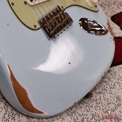 Fender Custom Shop 1962 Stratocaster Hand-Wound Pickups AAA Dark Rosewood Slab Board Relic Sonic Blue 7.65 LBS image 9