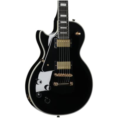 Epiphone Les Paul Custom Electric Guitar, Left-Handed, Ebony, with Gold Hardware image 3