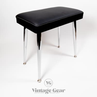 Genuine Leather Wurlitzer 200 series BENCH with Legs and Plates - Black image 2