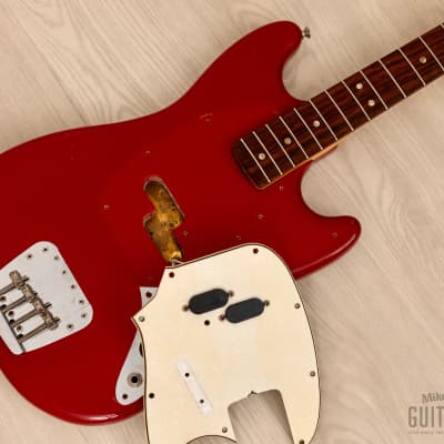 1967 Fender Mustang Bass Vintage Short Scale Bass Dakota Red w/ Case image 21