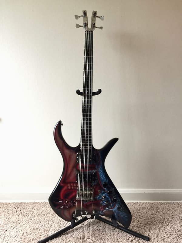 1980 Kramer XL-8 Bass Guitar Aluminum Neck Custom Dragon Design Vintage 8 String Made in USA image 1